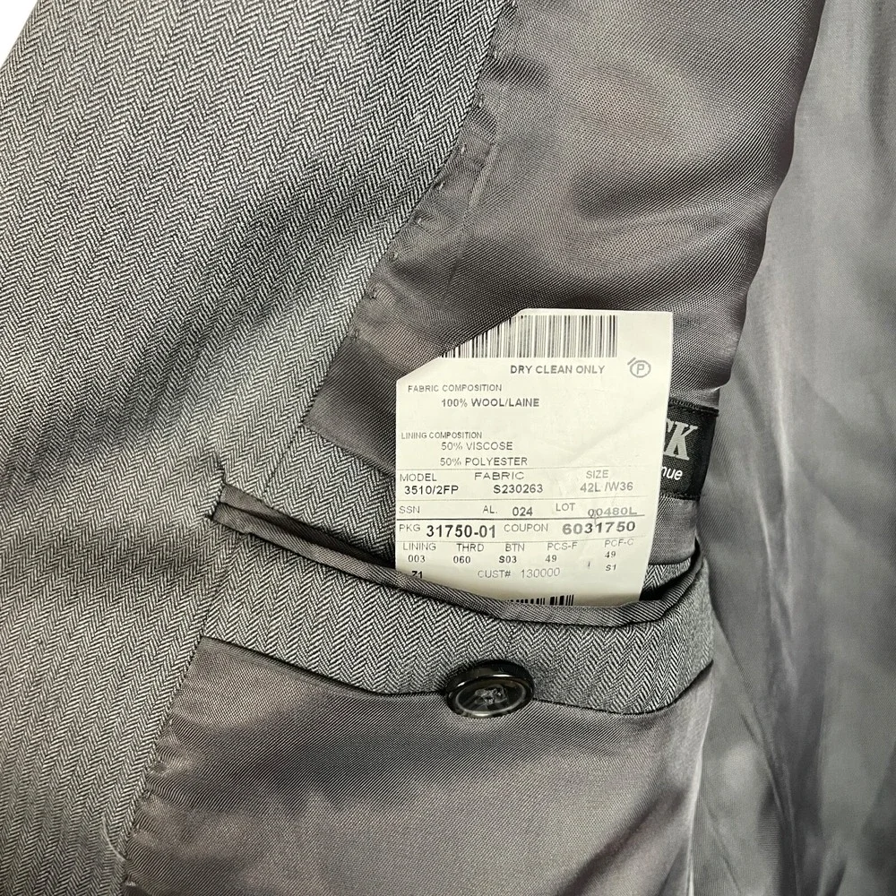 Ermenegildo Zegna Mens Wool Blazer Jacket Sport Coat 42 Long Gray 2 Button Italy